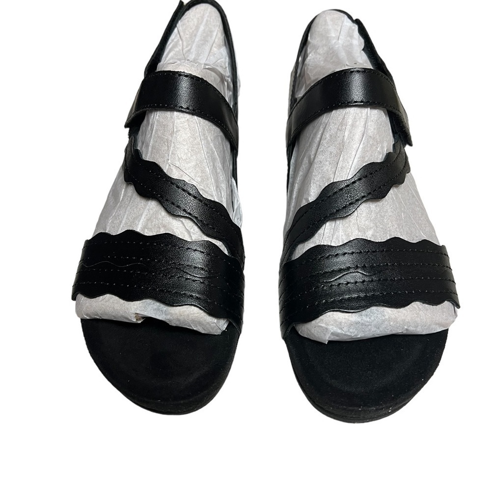 NIB Earth Origins Poppy Noir Multi Black Leather Sandal 6 - Picture 3 of 7